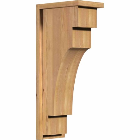Ekena Millwork Mediterranean Smooth Corbel w/Backplate, Western Red Cedar, 7 1/2"W x 12"D x 28"H COR08X12X28MED01SWR